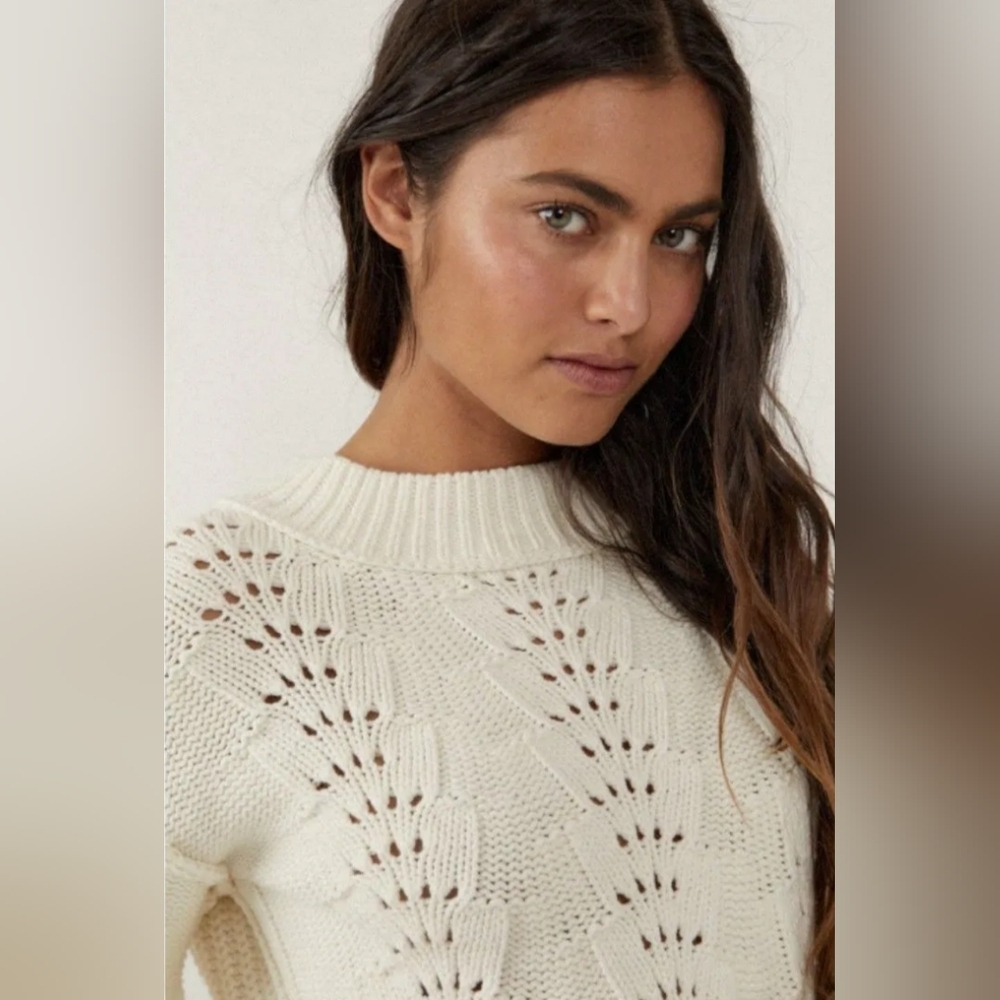 NWT Free People Ivory Pullover Sweater Size XL - Picture 3 of 3